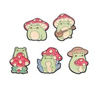 5 Pcs Creative Enamel Frog Brooches Pins for Men Women Funny Anime Rabbit Hedgehog Pins for Backpacks Cartoon Enamel Brooch Badge Lapel Jewelry Gift, Extar Large, Alloy Steel, cubic zirconia