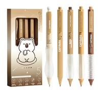 5 Pcs Cute Gel Pens Capybara Retractable Pens Kawaii 0.5mm Black Ink Writing Pen Gradient Aesthetic Pen for Girls Boys Women Men Office School Supplies (Brown Capybara)