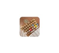 5 Pcs Cute Gold Beads Mushroom Bracelets Stackable Set for Women, Unique Dainty Devil's Eye Pearl Coin Bracelet Stylish Friendship Party Jewelry Gifts (Gold)