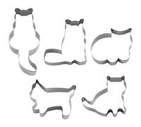 5 PCS Cute Shaped Cookie Cutter Set Stainless Steel Cat Cookie Cutter Cat Shaped Cookie Molds for DIY Baking Cake Fondant Sugarcraft Biscuits Decoration