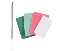 5 Pcs Cuticle Pusher, Pre-treatment Dual Ended Cuticle Remover with Sandpaper Sheets, Manicure Tool Set for Fingernails Toenails Polishing Pedicure Nail Art Dead Skin Removing