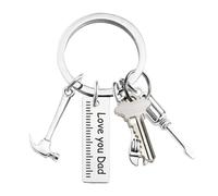 5 Pcs Dad Gift Keychain, Key Ring and Key Rule