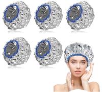5 Pcs Deep Conditioning Caps Aluminum Foil Reusable Hair Heat Processing Waterproof Dustproof Thickened Shower Caps for Home and Salon Use
