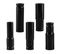 5 Pcs Deep Impact Socket, 1/2 Inch Drive by 13mm 16mm 17mm 18mm 19mm Deep Impact Socket, Heavy Duty Metric 6-Point Sockets for Home Car Repair, Heat-Treated High Carbon Steel