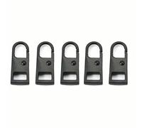 5 Pcs Detachable Zipper Puller Replacement Metal Zipper Head Zip Sliders Head Repair Kits for Luggage Purses Handbags Clothes-5 Pcs Black