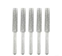 5 Pcs Diamond Grinding Stones For Chainsaw Chain Sharpener Carbide Maintenance Tools Silver Finish(4.8mm)