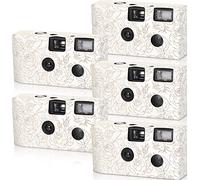 5 Pcs Disposable Camera for Wedding Bulk, Color Film Single Use Camera Bulk with Flash 35 mm One Time for Gathering Wedding Travel Anniversary Honeymoon(Rose)