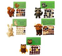 5 PCS DIY Button Highland Cow Craft Kit, Christmas Button Ornament Making Set, Cute Animal Ornaments Buttons Making Kits for Christmass Tree Hanging Decorations