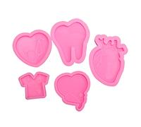 5 Pcs Doctor Badge Reel Resin Holder Heart Shape Silicone Epoxy Casting for Nurse Doctor Keychain