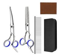 5 Pcs Dog Grooming Scissors 5-in-1 Dog Grooming Kit with Safety Round Tip Professional Stainless Steel Pet Hair Trimming Scissors Hair Cutting Trimming Scissor for Dogs Cats Home Use
