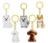 5 Pcs Dog Hair Collector Keyring, Clear Dog Hair Keyring Hair Storage Bottle, Creative Pets Furs Collection Container, Dogs Fur Keepsake for Collecting Hairs, Pet Memorial Gifts
