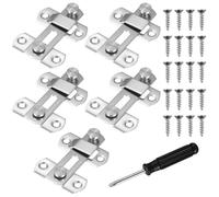 5 Pcs Door Latch, 3 inch Flip Sliding Barn Door Lock Latches, Stainless Steel Metal Flip Gate Latch Locks, Door Bolt Latch Lock for Garage Garden Bathroom Doors Window Outdoor + Screwdriver(Silver)