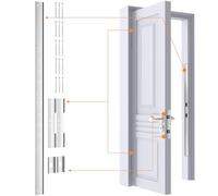 5-PCS Door Reinforcement Set for Jamb,Frame & Hinges Door Lock Security,Door Jamb Reinforcement Set,Anti Door Kick in Heavy Duty Striker Plate Kit,Tamper/Corrosion Proof Door Jamb Repair Kit (Silvery)