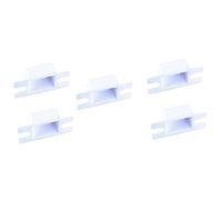 5 Pcs Door Strike Plate Dust Box, White Plastic Latch Retaining Plate Buckle Box for Wood Metal Door