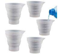 5 Pcs Dosing Ball for Liquid Detergent, Foldable Silicone Measuring Cups, 100ml & 50ml Laundry Detergent Dispenser with Scale Portable Washing Machine Liquid Measure for Travel Home Use