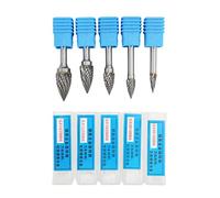 5 Pcs Double Cut Carbide Rotary File Set Premium Quality Cemented Carbide Material High Temperature High Strength for Aviation Automobile Ship Surface Grinding