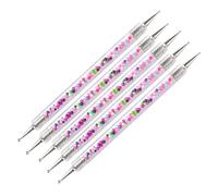 5 Pcs Double Head Nail Art Pen Brush Acrylic Rhinestone Dotting