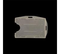 5 PCS Double Sided Open Faced ID Card Holder PP Hard Plastic 95mmx64mm Landscape/Vertical Loading(Insert 2 Cards)