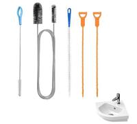 5 Pcs Drain Unblocker Tool Set,Multifunctional Sink,Shower Cleaner Brush for Bathroom,Kitchen Plug Hole,Hair Clog Remover,Reusable Pipe Cleaning Tools,Plumbing Unclogger Tools Bendable Sticks