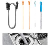 5 PCS Drain Unblocker Tools 2PCS 51cm Bathtub Basin Cleaning Hair Hook 155 cm Double Ended Nylon Pipe Cleaner Brush,2pc Sink Unblocker Brush for Kitchen Sink Bathroom Shower