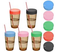 5 Pcs Drink Protection Cover Silicone Sippy Cup Lids Cup Covers for Drinks Silicone Lids Straw Cover Reusable Drink Protector for Women Coffee Tea Beer Mugs Glasses Seal Lids Beverage Safety