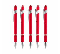 5 Pcs Dual-Function Stylus Pen, Metal Ballpoint Pen Anti-Slip Grip Push-Button Retractable for Office Gifts