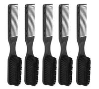 5 Pcs Dual Head Men Oil Hair Brush, Beard Styling Comb with Ergonomic Handle, Soft Stiff Bristles for Beard Oil Application and Hair Grooming, Salon Shave Brush for