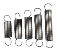 5 Pcs Dual Hook Tension Spring, 1 x 5 x 40mm, Wire Diameter 1mm, OD 5mm, Free Length 40mm, Spring Steel, S-shaped double hook spring