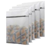 5 PCS Durable Honeycomb Mesh Laundry Bags for Delicates with Zipper, Reusable Laundry Bags for Underwear, Bras, Socks, Baby Clothes, Masks (40x30cm)