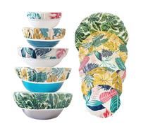 5 Pcs Eco-friendly Reusable Beewax Bowl Covers Cotton Cloth Storage Elastic Food Storage Covers For Food, Fruits and Leftover