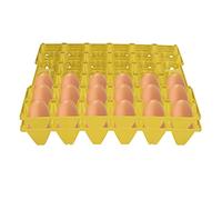 5 Pcs Egg Crates Egg Storage Containers Large Capacity 30 Cell Stackable Egg Holder Plastic Egg Flats for Storage and Transportation Of Eggs(Yellow)