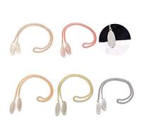5 Pcs Elegant Adult Bibs - Silver, Rose Gold, Cyan, Champagne, Light Gold Colors - Stainless Steel Chain Napkin Clips, Towel Apron Bibs, Serviette Clip, Dinner Accessory
