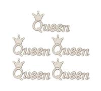 5 Pcs Embroidered Patches Shiny Crown Queen Shape DIY Sewing Patches for Clothes Decoration Bag Hat Accessories Wedding Birthday Party Supplies