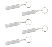 5 Pcs Emergency Survival Whistles, Double Tube Silver Outdoor Survival Whistle, for Hiking Hunting Boating Camping Sports Dog Training