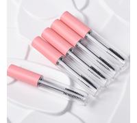 5 Pcs Empty Mascara Tubes, 10ml Eyelash Cream Clear Container Bottle Refillable Plastic Eyelash Wand Empty for Castor Oil with Inner Plug Avoid Leaking