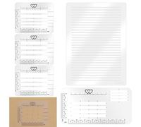 5 Pcs Envelope Stencil Template for Journaling Envelope Addressing Guide Stencil Templates Set Scale Spacing Line Drawing Stencils Suitable Card Paper Journal Lettering Writing 11.41×8.26 Inches