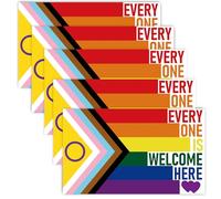 5 PCS Everyone is Welcome Here New Intersex-Inclusive Pride Flag Sticker,Progress LGBTQ Rainbow Banner Decal for Car Bumper Window Laptop