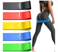 5 Pcs Exercise Resistance Bands, Elastic Loop Bands for Physical Therapy, Different Resistance Levels Elastic Workout Equipment, Skin-Friendly Elastic Stretch Bands with Carry Bag for Gym, Home, Yoga