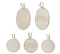 5 pcs Exfoliating Loofah Sponge Pads Made of 100% Natural Luffa, Natural Sponge Body Scrubber, Face loofa Brush, Shower Luffa Mitt, Facial Scrub Pad for Men and Women for Bath Spa and Shower