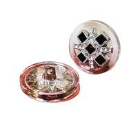 5 Pcs Exquisite Luxury Diamonds Clear Resin Base Metal Buttons Jumper Coat Blazer Jacket Elegant Decorative for Clothing Decoration DIY Crafts(25mm-5pcs)