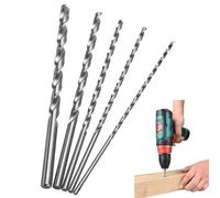 5 Pcs Extra Long Twists Drill Bit Set, 150mm Extra Long High Speed Steel Twist Drill Bit Kit, 2MM 3MM 3.5MM 4MM 5MM Hardness Spiral Drill Bit Straight Shank Set Speed Steel Drill Bits Set