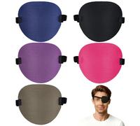 5 PCS Eye Patches for Adults, Medical Silk Eyes Patch with Adjustable Strap, 3D Concave Medical Eye Patch for Amblyopia Strabismus Lazy Eye Therapy and Post-Surgery Recovery Eye Shield