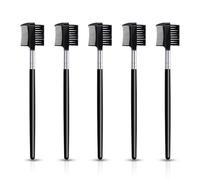 5 Pcs Eyebrow & Eyelash Grooming | Homiladi 2-in-1 Professional Eyebrow Brush & Eyelash Comb | Eyelashes Separator & Grooming Shaping Brow for Makeup Beginners and Professionals (Black)