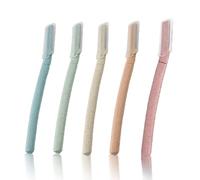 5 Pcs Eyebrow Razor - Facial Hair Remover Shaver - Smooth Razor Blades - Eyebrow Trimmer Protective Net Eyebrow Shaver with Precision Cover for Women and Men(5 Colors)