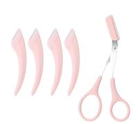 5 Pcs Eyebrow Trimmer Scissor, 1 Pcs Eyebrow Scissors with Comb and 4 Pcs Eyebrow Razor, Comb for Effortless Grooming, Ideal Eyebrow Shaper Tool for Men Women, Perfect for Home Travel