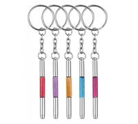 5 Pcs Eyeglass Screwdriver Repair Kit Precision 4 in 1 Mini Screwdrivers Set,Sunglass Watch Toy Repair with Keychain, Stainless Steel Alloy Tool,Flat Head, Phillips, Hex(5 Colors)