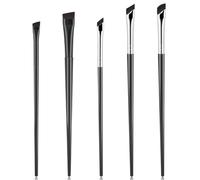 5 Pcs Eyeliner Brushes Set, Upgraded Ultra-Thin Sickle & Slanted Flat Angle, Fine Angled Eyeliner Eyebrow Concealer Brushes, Professional Beauty Cosmetic Tool for Precision Makeup Application (Black)