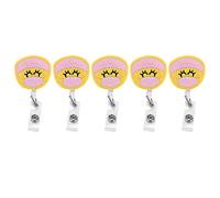 5 Pcs Fabric Badge Clip with Crocodilian Mouth, Retractable ID Badge Holder, Durable Nylon Thread - Stretchable Length, Secure Grip, Ideal for Nurses Teachers Students (Female Doctor)