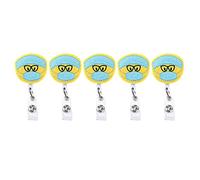 5 Pcs Fabric Badge Clip with Crocodilian Mouth, Retractable ID Badge Holder, Durable Nylon Thread - Stretchable Length, Secure Grip, Ideal for Nurses Teachers Students (Male Doctor)
