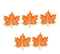 5 Pcs Fall Maple Leaf Pin, Alloy Enamel Brooch, Vibrant Orange Autumn Leaf, Women's Accessory for Jackets, Bags, and Hats